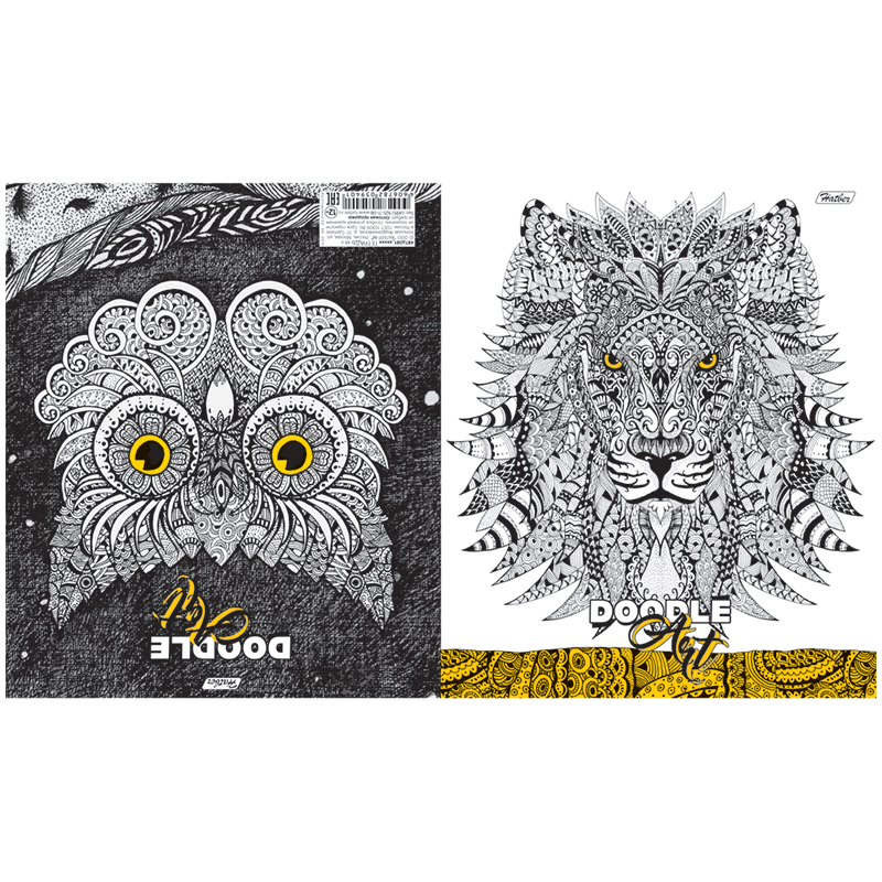 Тетрадь 48л., А5, клетка двойная Hatber "Doodle Art"