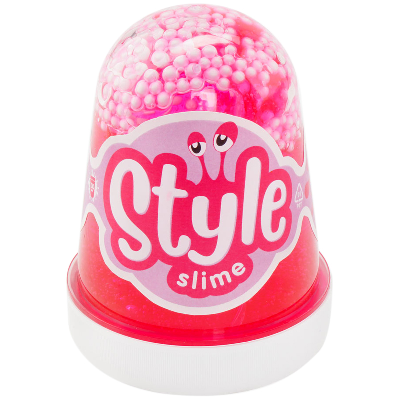 Слайм Lori "Style Slime" с шариками, розовый с ароматом клубники, 130мл