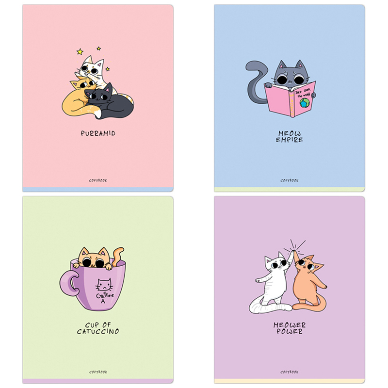 Тетрадь 48л., А5, клетка ArtSpace "Рисунки. Joky Cats", эконом
