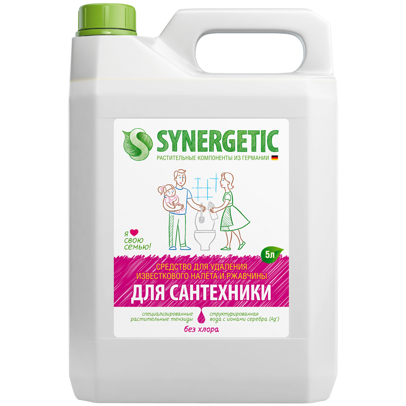Средство для удаления ржавчины и известкового налета Synergetic, биоразлаг., гель, канистра, 5л