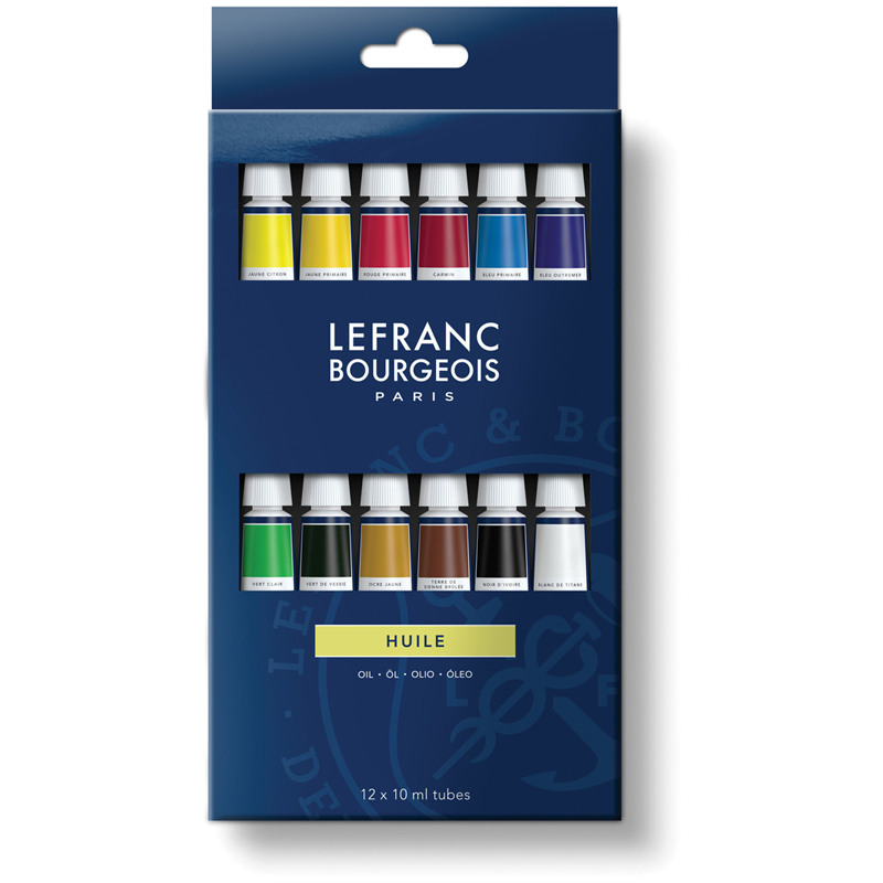 Набор красок масло Lefranc&Bourgeois "Fine oil", тубы, 12 цветов, 10мл, картонная коробка