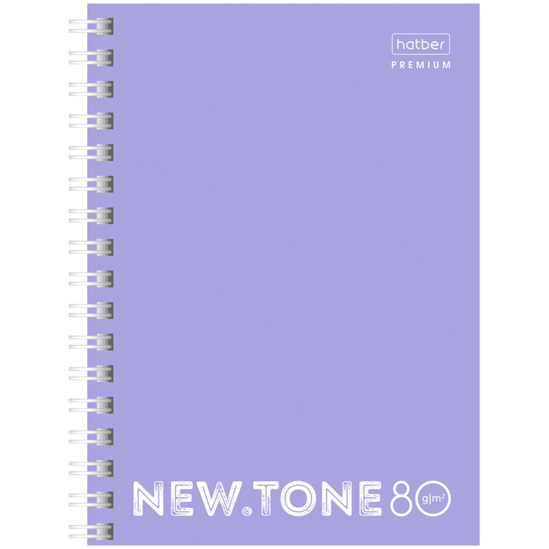 Записная книжка А6 80л. на гребне Hatber "NEWtone Pastel. Лаванда", 80г/м2, пластиковая обложка