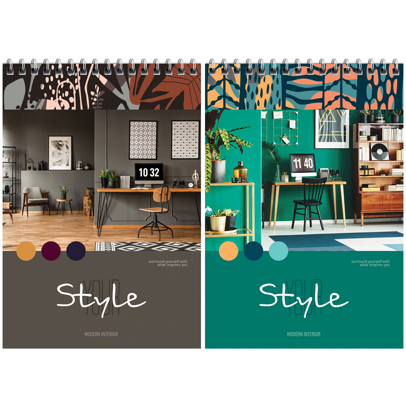 Блокнот А5 60л. на гребне ArtSpace "Офис. Modern style", твердая подложка