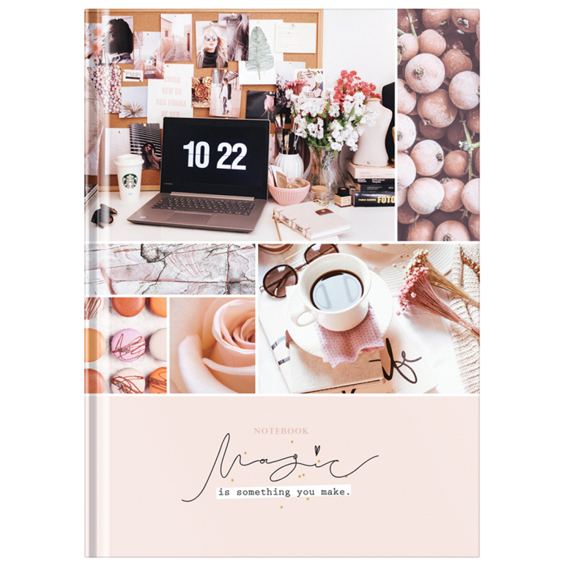 Бизнес-блокнот А4, 160л., OfficeSpace "Стиль. Cute collage", глянцевая ламинация