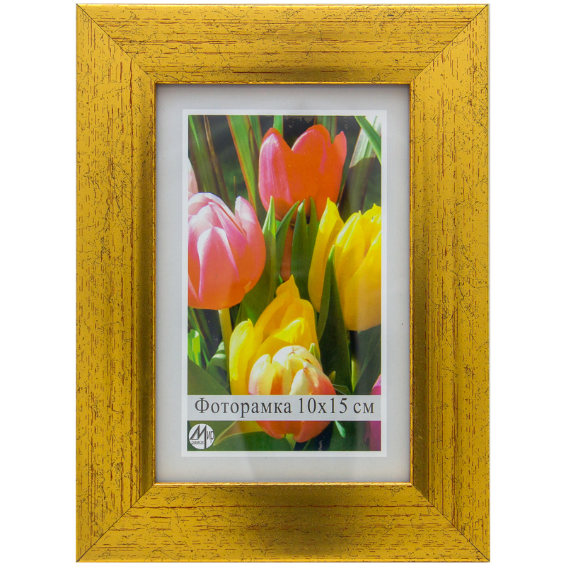 Рамка пластиковая 10*15см, №404, золото