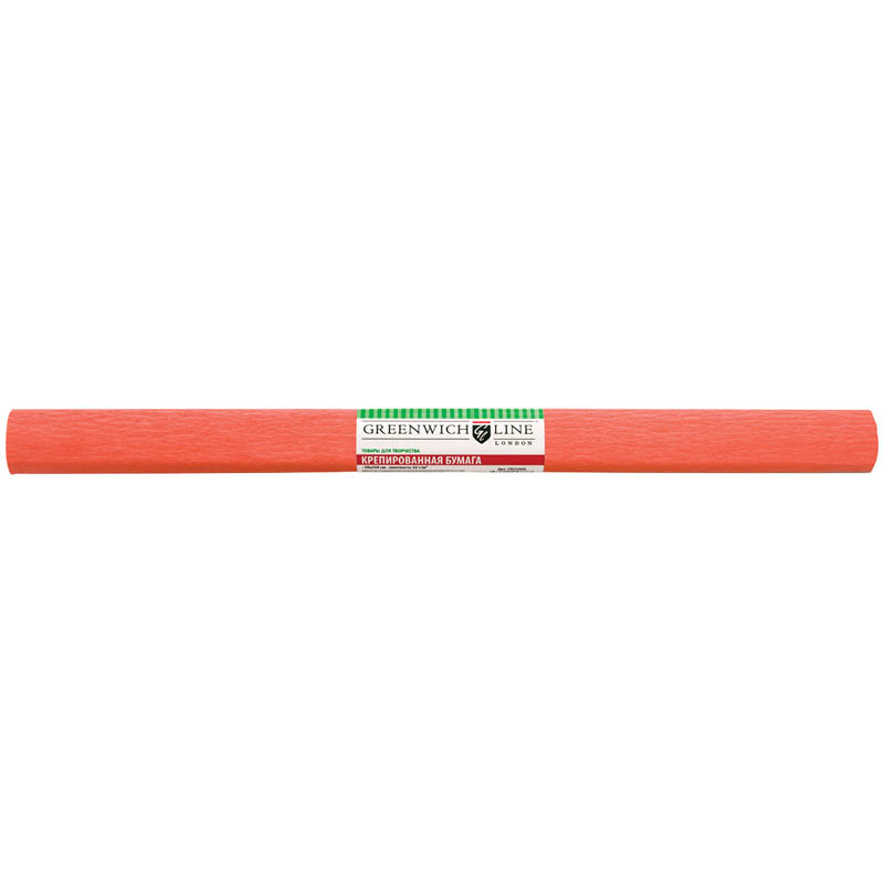 Бумага крепированная Greenwich Line, 50*250см, 32г/м2, лосось, в рулоне