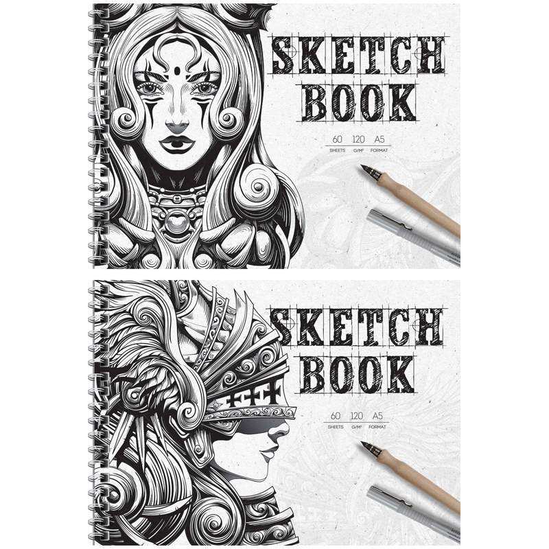 Скетчбук-блокнот 60л. А5 на гребне ArtSpace "Graphic arts", 120г/м2