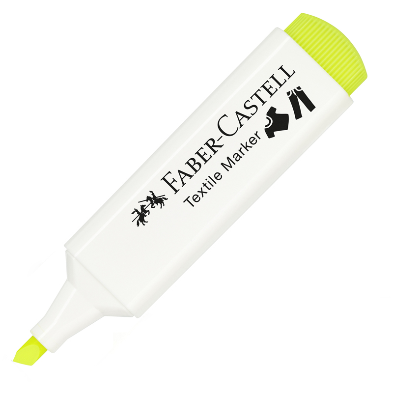 Маркер перманентный для ткани Faber-Castell "Textile Neon" неоново-желтый, 1-5мм