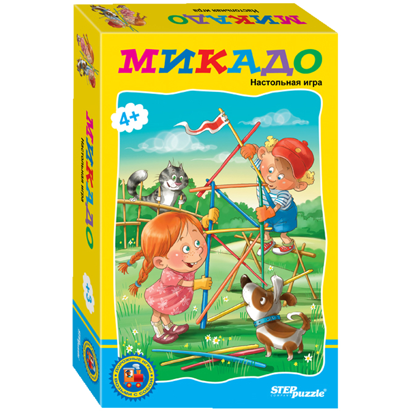 Игра настольная Step Puzzle "Возьми с собой. Микадо" с цветными палочками, картонная коробка