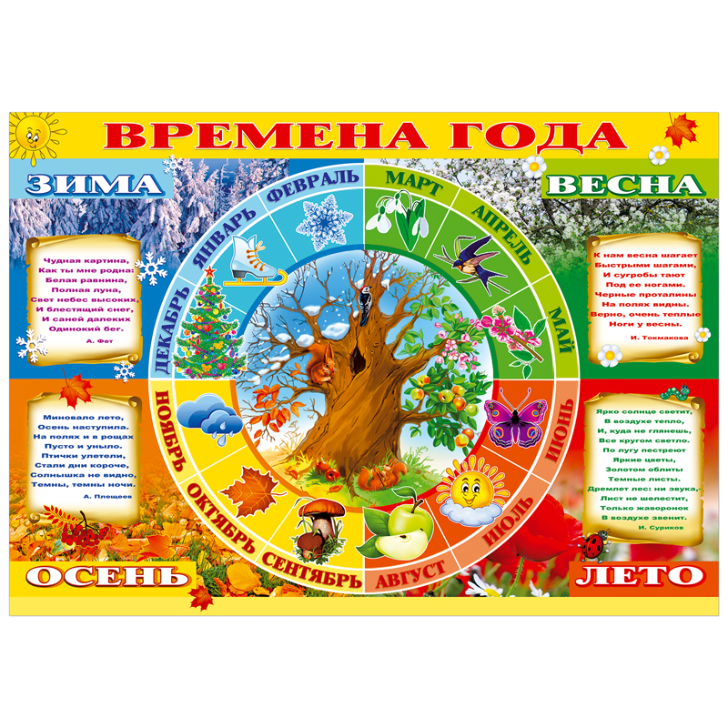 Плакат настенный Русский Дизайн "Времена года", 490*690мм