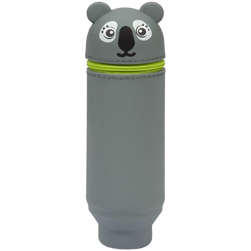 Пенал мягкий, 200*55*50 Berlingo "Koala", силикон, серый
