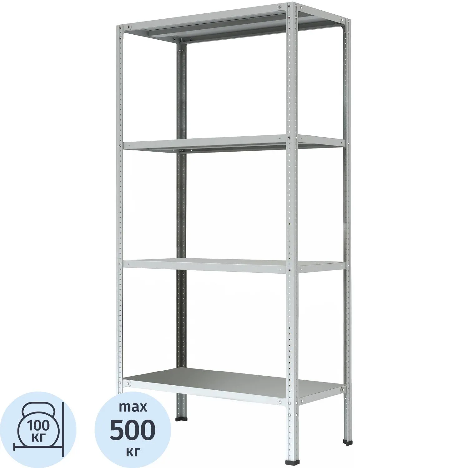 Стеллаж металлический P_МС-1864 с 4-мя полками 1000х600х1800
