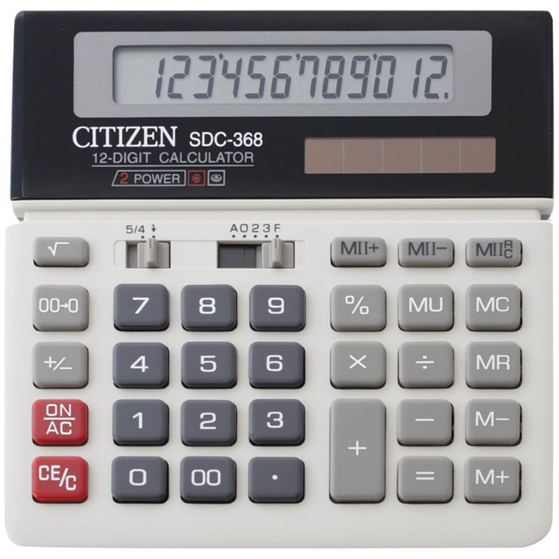 Калькулятор настольный SDC-368 12 разрядов, двойное питание, 152*152*27 мм, белый