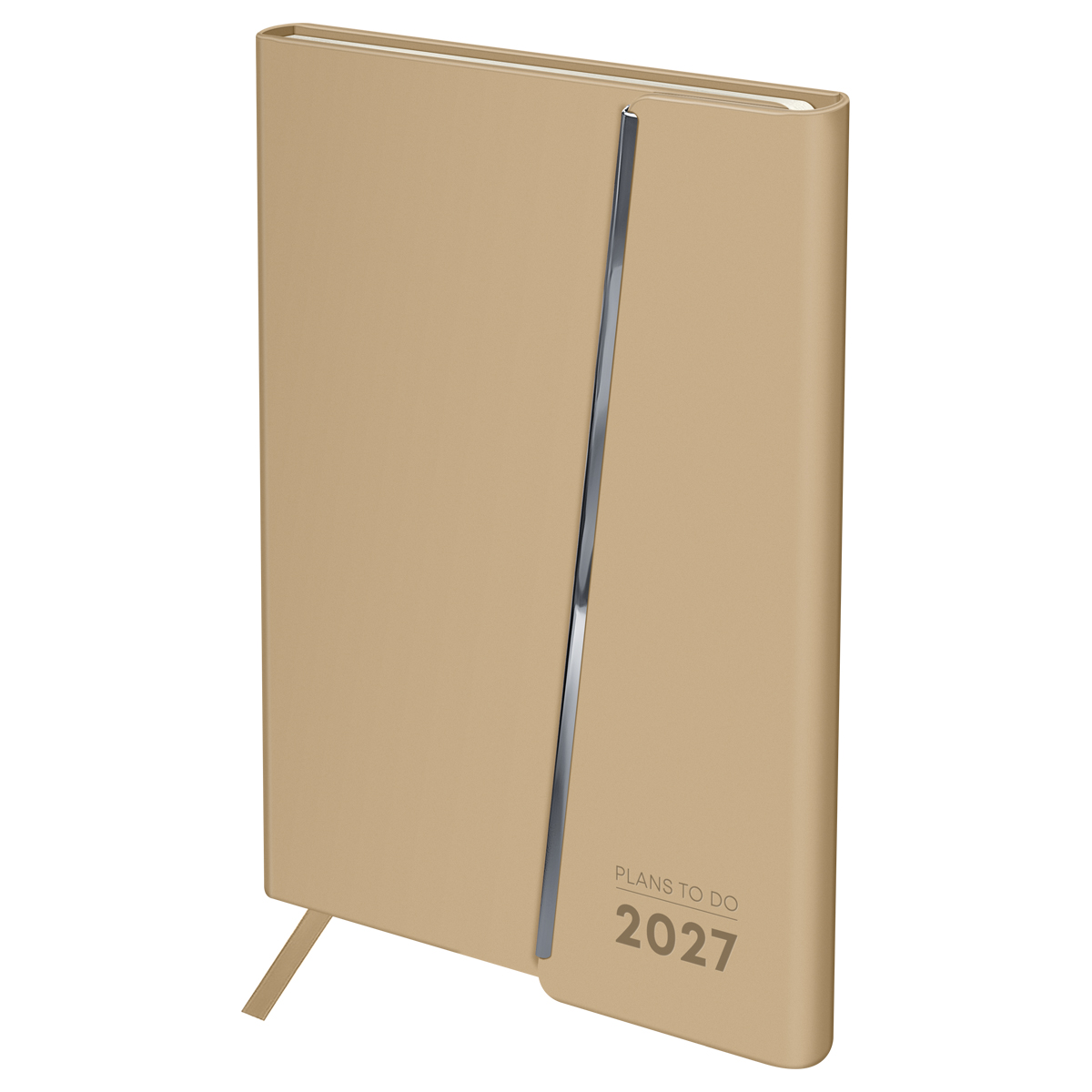 Ежедневник датированный 2027г., А5, 176л., твердый переплет, кожзам Soft touch, BG "Magnet. Vanilla", ванильный, магнитный клапан
