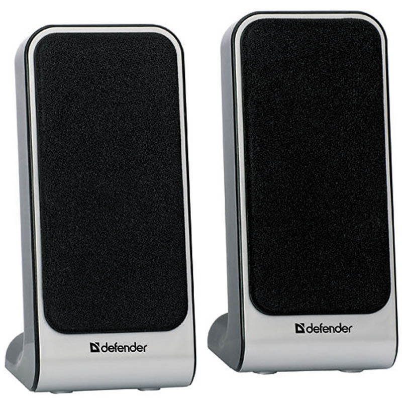 Колонки Defender SPK 225, 2*2W, питание от USB, серебристый