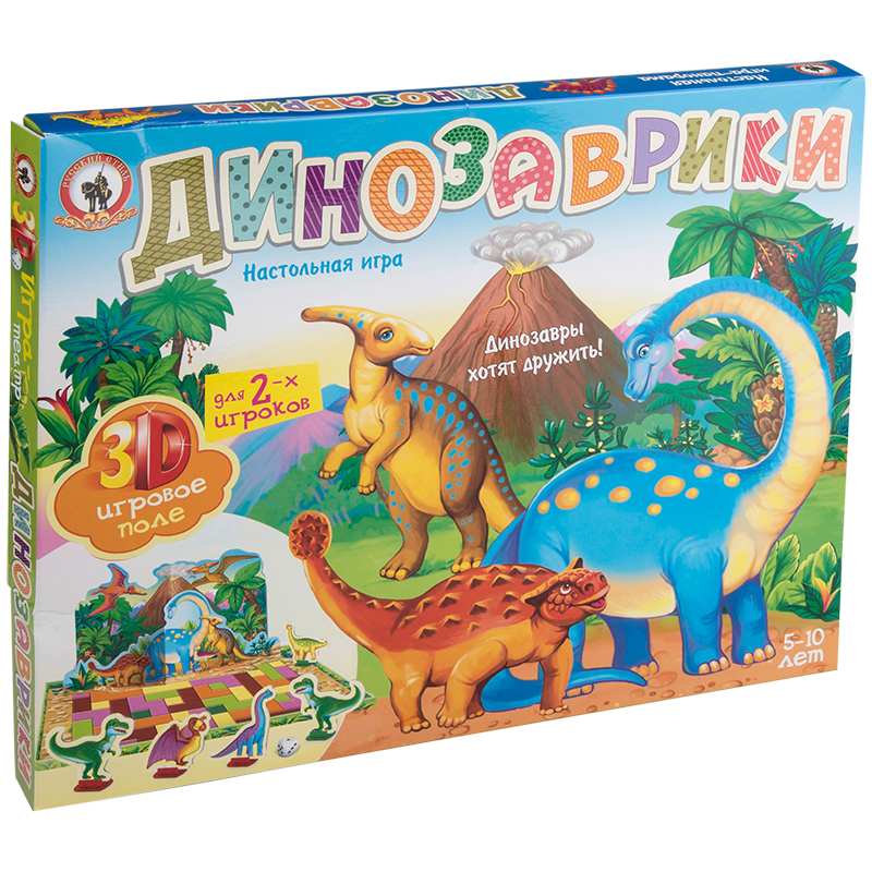 Игра настольная Русский стиль "Театр. Динозаврики", картонная коробка