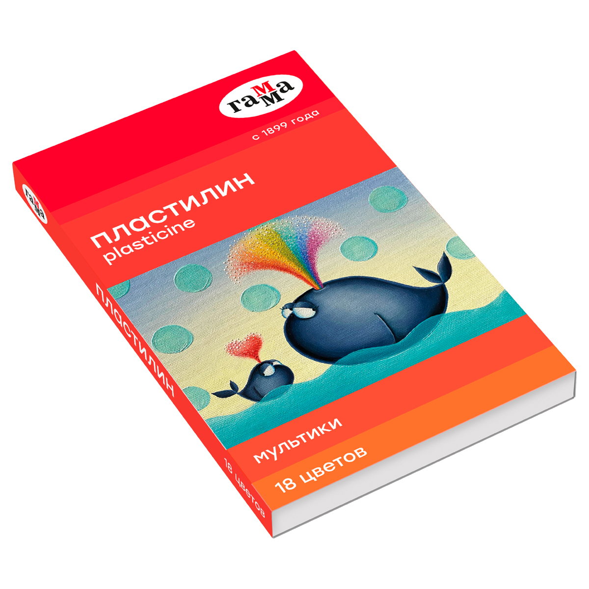 Пластилин Гамма "Мультики", 18 цветов, 360г, со стеком, картон. упак.