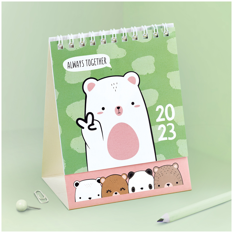 Календарь-домик MESHU "Beary Beary", на гребне, 2023г.