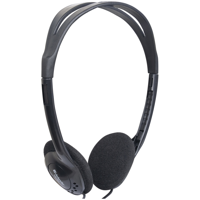 Наушники Defender "Aura" 101 (с регулятором громкости),1.8м, черный