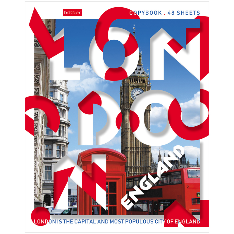 Тетрадь 48л., А5, линия Hatber "Hello, England!"