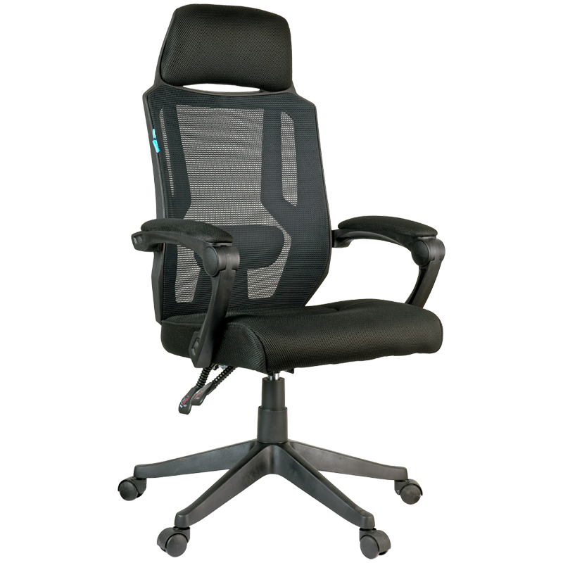 УЦЕНКА-Кресло руководителя Helmi HL-E32 "Ergo" LUX, рег. подлок., подголов. и пояс. упор, ткань черная