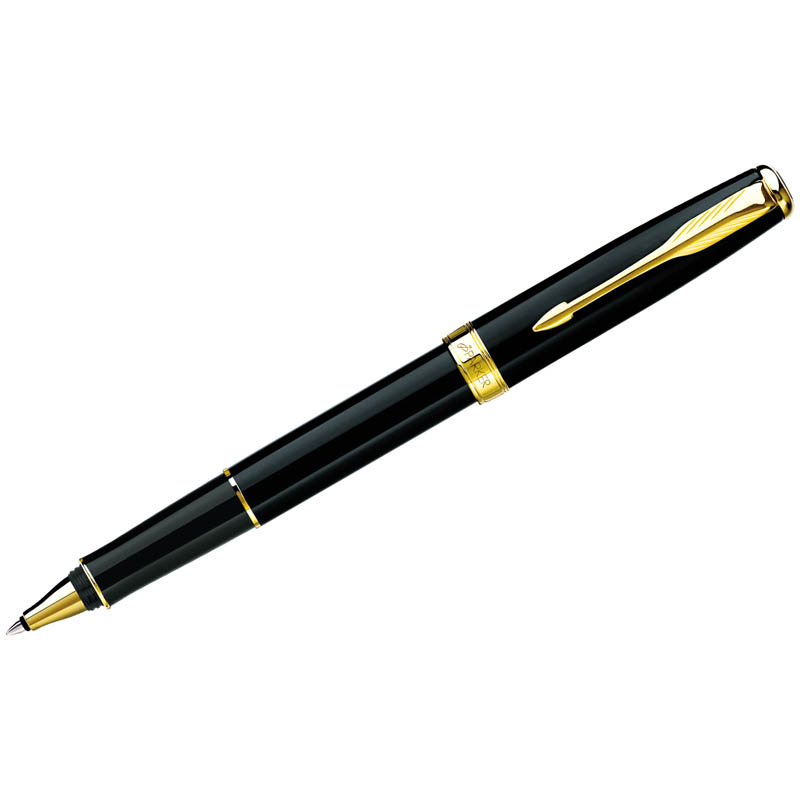 Ручка-роллер Parker "Sonnet Matte Black GT" черная, 0,8мм, подар. уп.