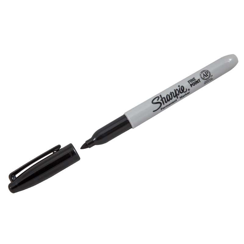 Маркер перманентный Sharpie черный, пулевидный, 2мм, блистер