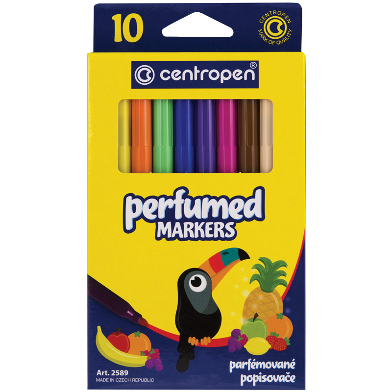 Фломастеры Centropen "Perfumes", 10цв., ароматизированные, смываемые, картон, европодвес