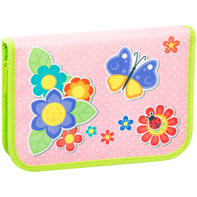 Пенал 1 отделение, 200*140*40 Berlingo "Little butterfly", две откидные секции, полиэстер