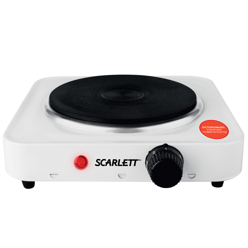 Электрическая плитка Scarlett SC-HP700S01, 1 конфорка, 1000Вт, белая