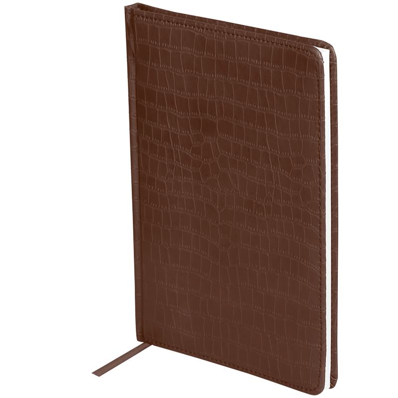 Ежедневник недатир. A5, 160л., кожзам, OfficeSpace "Croco", коричневый