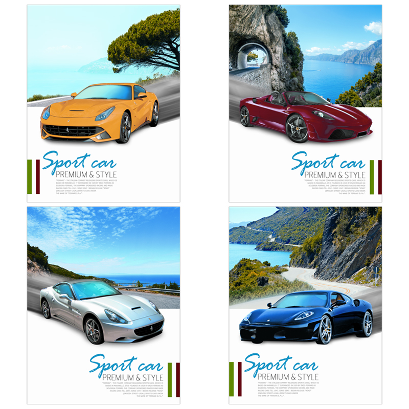 Тетрадь на кольцах А5 240л. "Sport Car", с 4-мя разделителями, ламинация