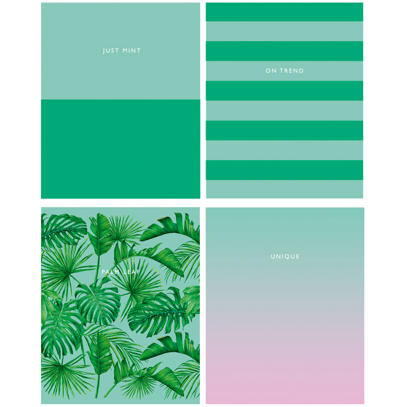 Тетрадь 96л., А5, клетка BG "Just mint", матовая ламинация, выбор. лак
