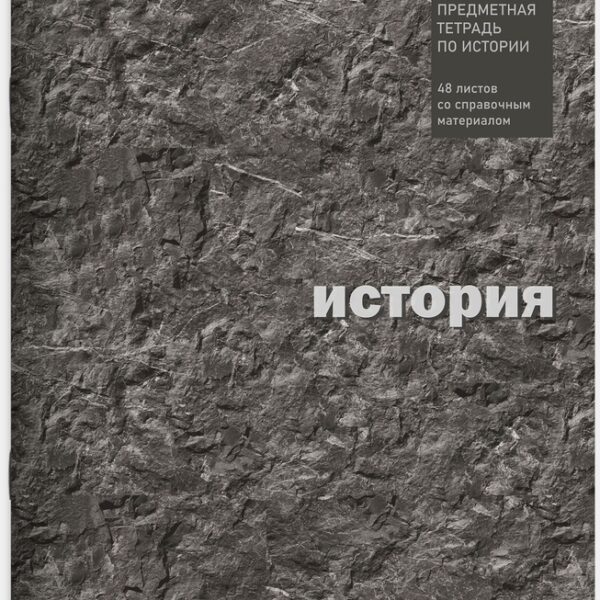 Тетрадь предметная 48 л клетка Lamark, серия "ECO/ЭКО Текстура" - История, на скобе, матовая ламинация, закругленные углы