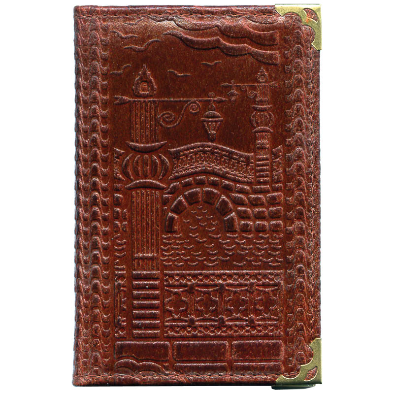Алфавитная книга 85*125мм, 64л., кожа, Канцбург, коричневая (мет.углы)