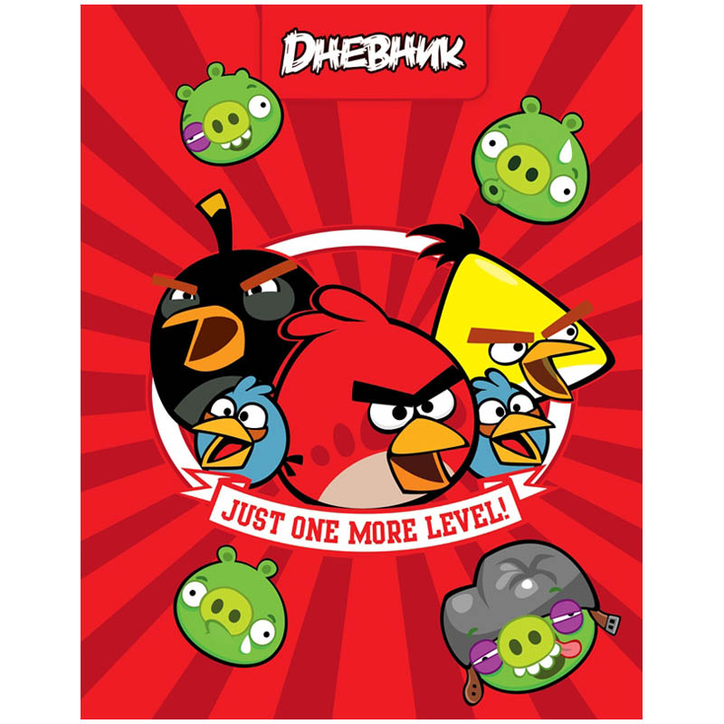 Дневник 1-11 кл. 40л. (твердый) "Angry Birds", полноцв. печать, выборочный лак