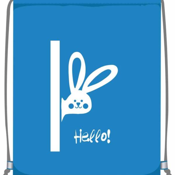 Сумка для сменной обуви Lamark Hello!/Привет!, 34х42 см, на шнурке, светоотражающие элементы, цвет голубой