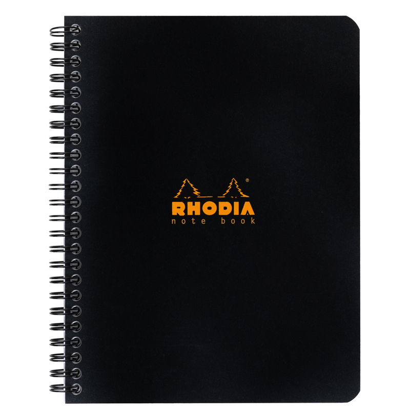 Тетрадь 80л., А5+, клетка на гребне Rhodia "Classic. Black", 80г/м2
