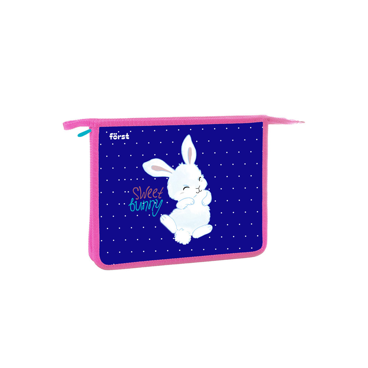 Папка для тетрадей 1 отделение, А5, Först "Sweet bunny", 240*205*40мм, пластик, на молнии