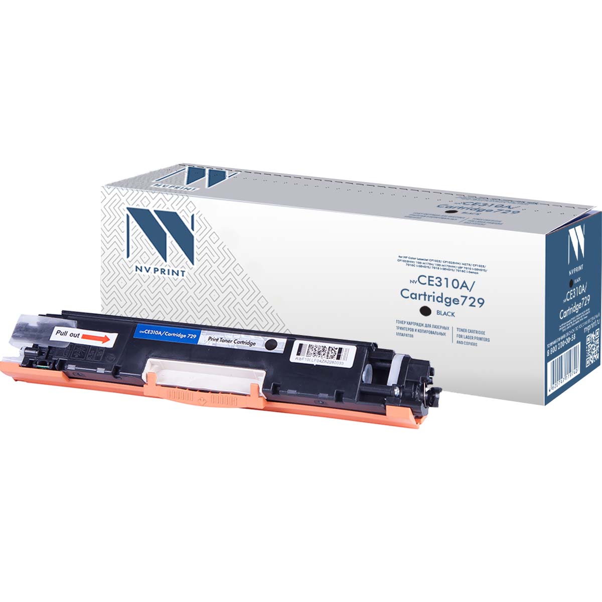 Картридж совм. NV Print CE310A(№126A)/Canon729 черный для HP Color LJ CP1025/Pro100 M175 (1200стр.) (ПОД ЗАКАЗ)