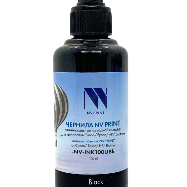 Чернила совм. NV Print универсальные на водной основе для Сanon, Epson, НР, Brother (100 ml) Black совместимые