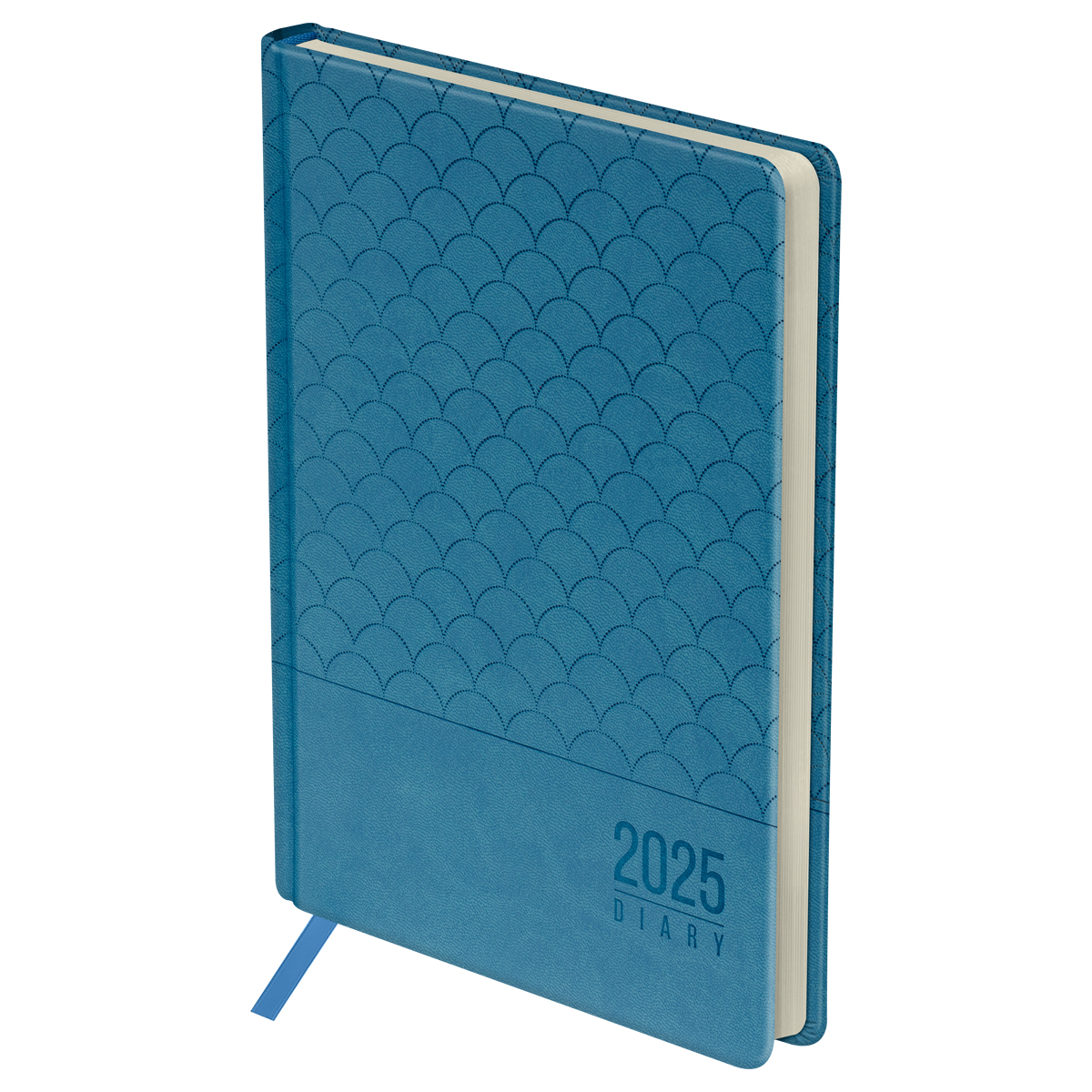 Ежедневник датированный 2025г., А5, 176л., твердый переплет, кожзам, BG "Pattern. Light blue", синий