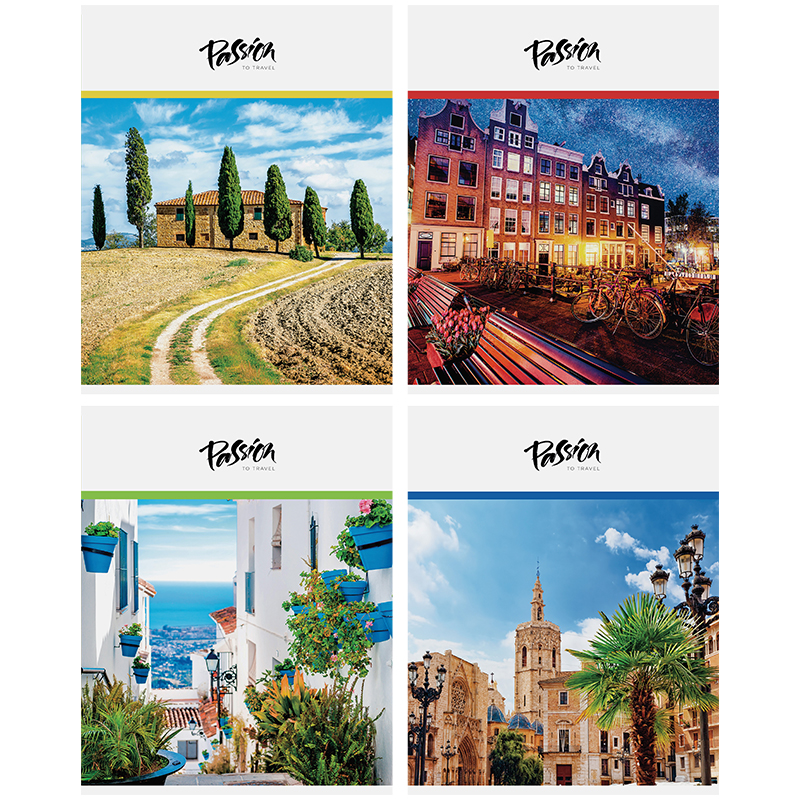 Тетрадь 48л., А5, линия Greenwich Line "Passion to travel", глянцевая ламинация, 70г/м2
