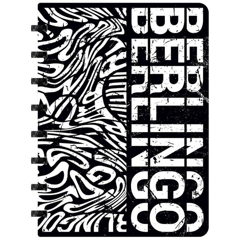 Бизнес-тетрадь А5+, 80л., Berlingo "Monochrome", клетка, на кольцах, с возм. замены блока, 80г/м2, пластик. обложка 700мкм, линейка-закладка