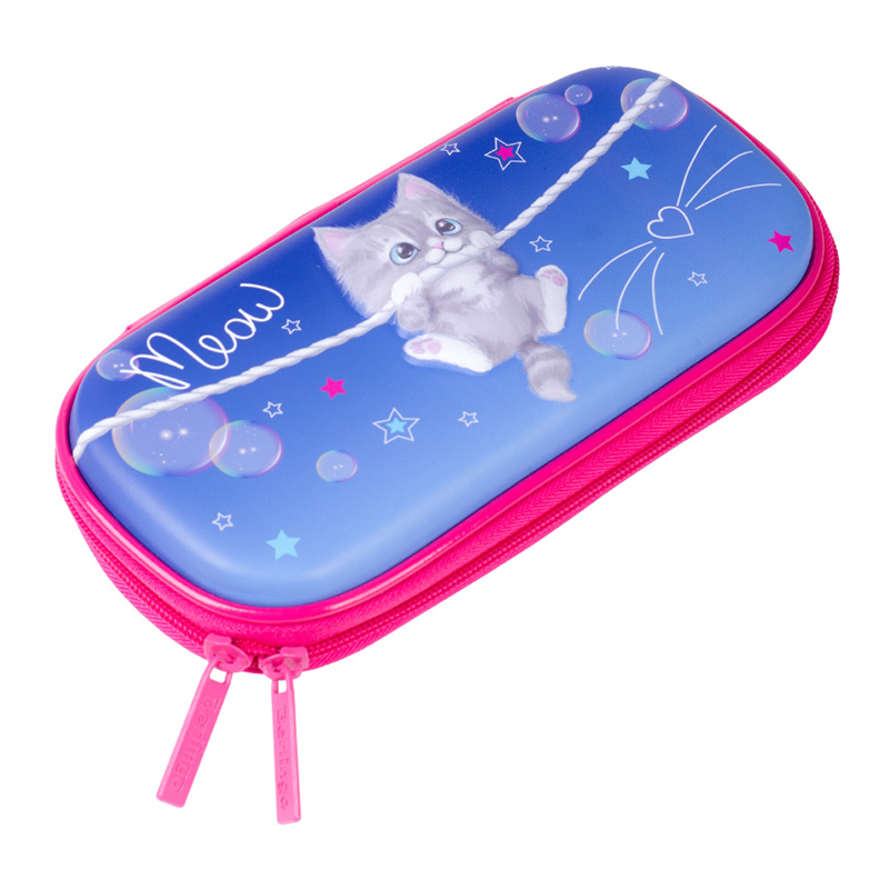 Пенал 1 отделение, 220*100*45 Berlingo "Meow kitty", 3Д изображение, ЭВА материал