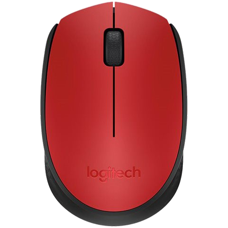 Мышь беспроводная Logitech M171, красный, черный, 2btn+Roll