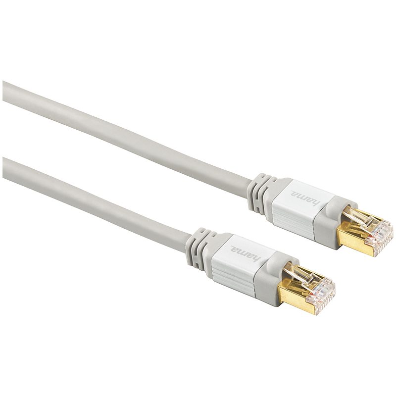 Патч-корд 8p8c (RJ45) (m-m), CAT5e, STP, 7.5 м, 1000 Мбит/с, позолоч. контакты, экранир., серый,Hama