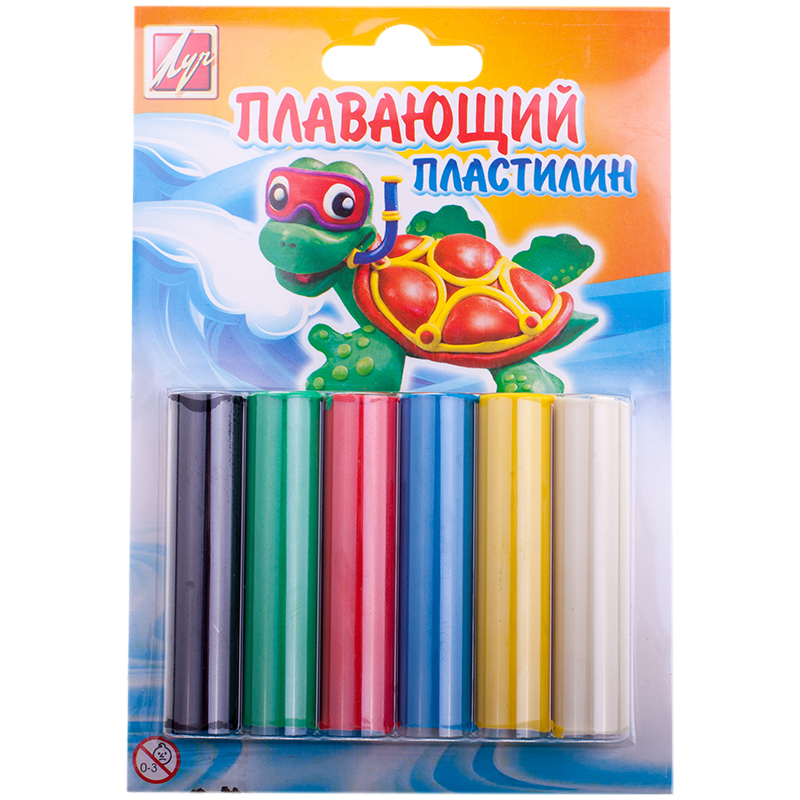 Пластилин Луч, 06 цветов, плавающий, блистер