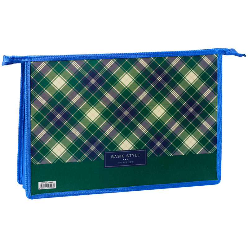 Папка для тетрадей 2 отделения, А4, ArtSpace "Tartan", пластик, на молнии