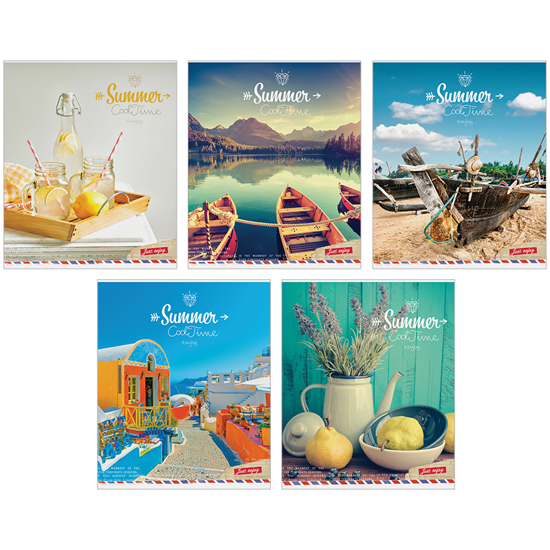 Тетрадь 80л., А5, клетка ArtSpace "Стиль. Summer. Cool time", ВД-лак